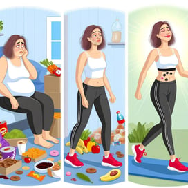 female transforming lifestyle healthy